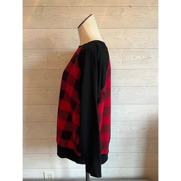 Torrid red/black buffalo plaid sweatshirt women's size 2(2X) - Picture 2 of 7